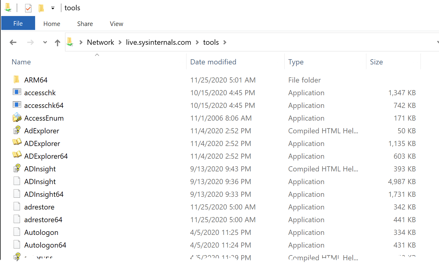 Sysinternals Live